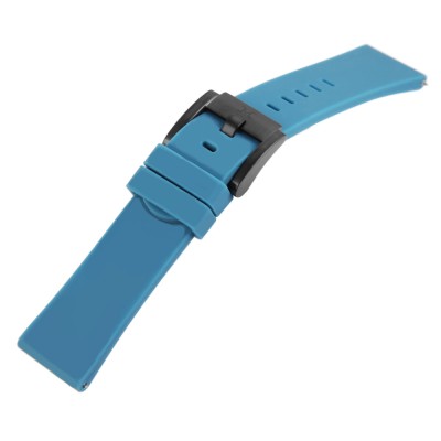 Curea de ceas din silicon TW Steel, albastru, catarama neagra, 22 mm