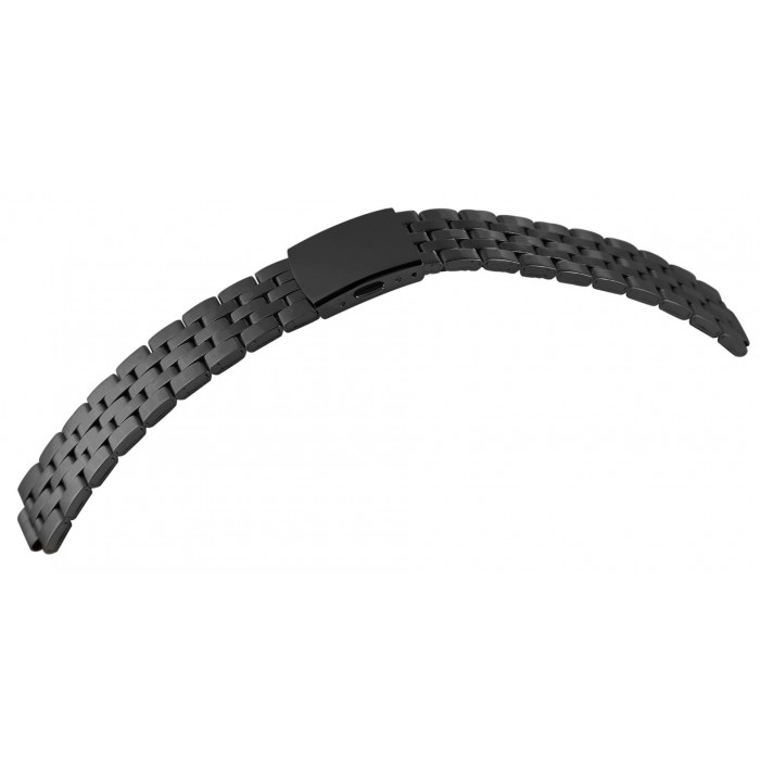 Bratara ceas, otel inoxidabil, neagra, 18 mm, 150-200